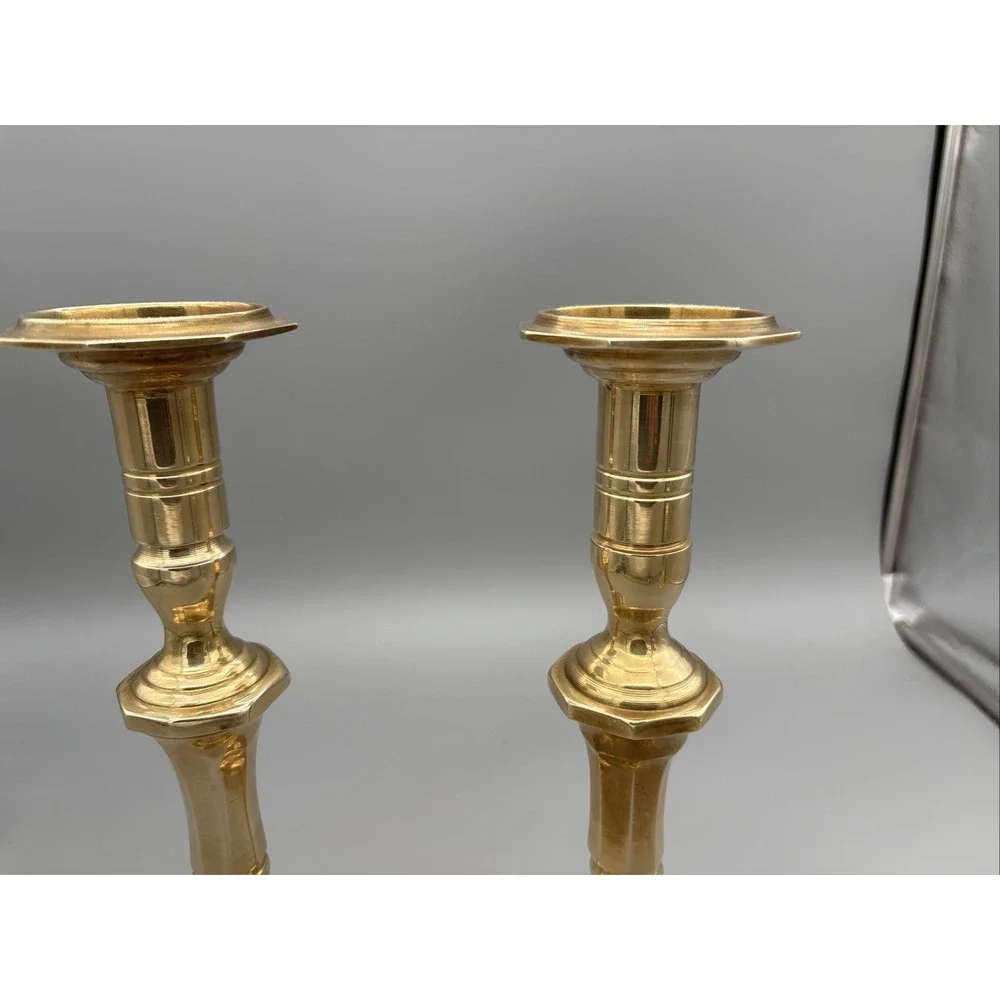 Vintage Antique Brass Candle Holders 12